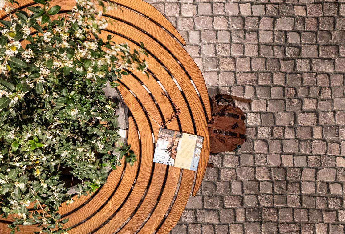 A wooden bench inspired by nature